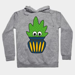 Cute Cactus Design #285: Meaty Succulent In Cute Jar Planter Hoodie